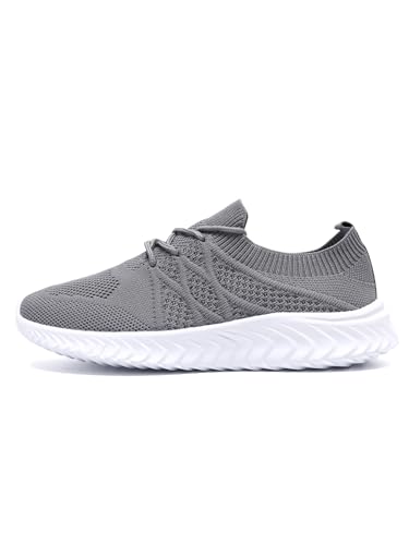 UNQWQZ Schuhe Herren Atmungsaktiv Laufschuhe Turnschuhe Hallenschuhe Leicht Sportschuhe Freizeit Running Tennis Sneakers Grau 45 von UNQWQZ