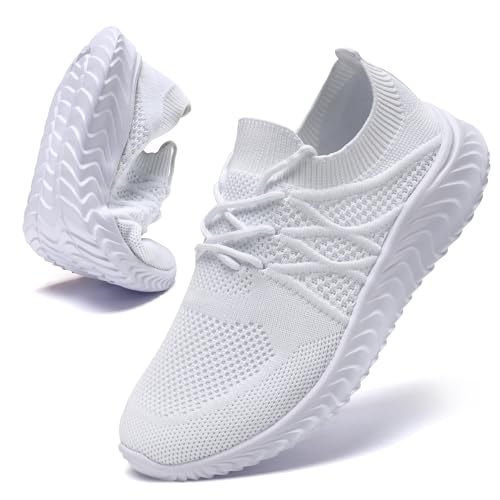 UNQWQZ Sneaker Damen Bequem Sportschuhe Hallenschuh Sommer Schuhe Damen Leicht Turnschuhe Laufschuhe Outdoor Fitnessschuhe Tennisschuhe Outdoor Weiss 37 von UNQWQZ