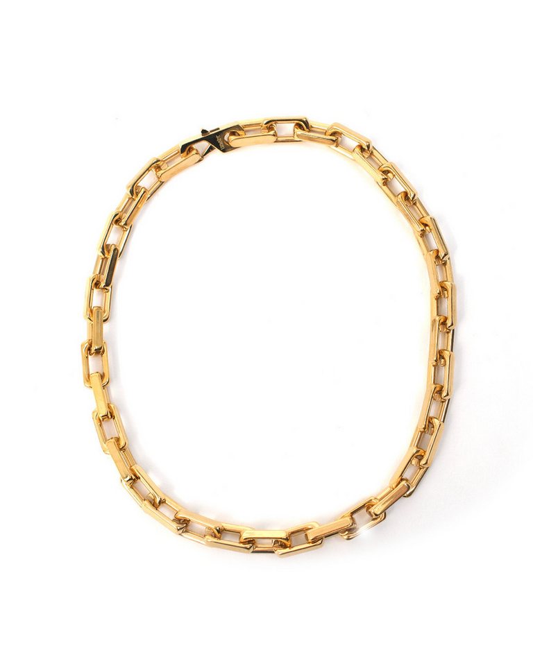 UNSHINEBAR Choker Square Link Choker Halskette für Herren Damen in Silber und Gold von UNSHINEBAR