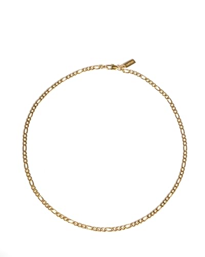 UNSHINEBAR Dünne Figaro Kette für Herren und Damen - Elegante Basic Figaro Halskette aus Edelstahl und 18K Gold - Wasserfeste Kette - Streetwear Schmuck - 50-55cm Länge verstellbar (45cm, Gold) von UNSHINEBAR