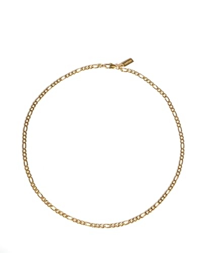 UNSHINEBAR Dünne Figaro Kette für Herren und Damen - Elegante Basic Figaro Halskette aus Edelstahl und 18K Gold - Wasserfeste Kette - Streetwear Schmuck - 50-55cm Länge verstellbar (50-55cm, Gold) von UNSHINEBAR