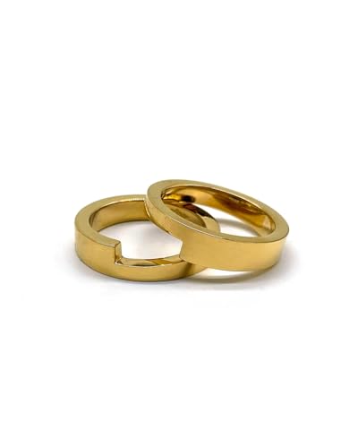 UNSHINEBAR Interlocking Partner Ring für Herren und Damen - Ring Set zwei Ringe aus Edelstahl und 18K Gold - Wasserfester Zweiteiliger Ring in Silber und Gold (Gold, 10) von UNSHINEBAR