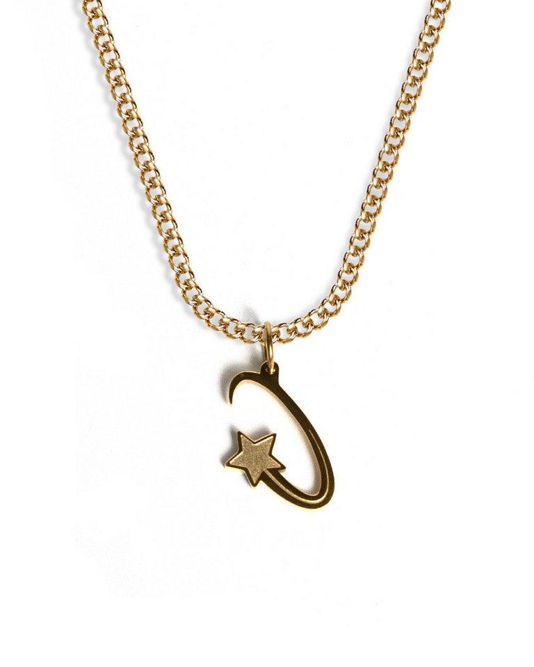 UNSHINEBAR Kette mit Anhänger Halskette mit Stern Shooting Star Anhänger Unisex Silber Gold von UNSHINEBAR