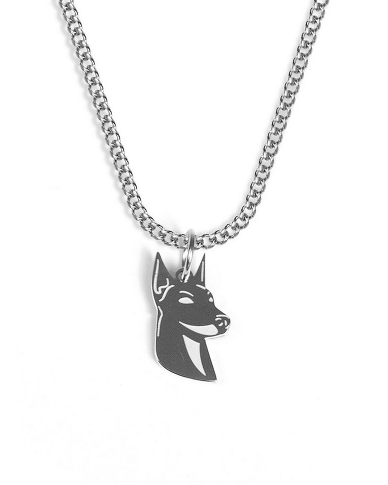 UNSHINEBAR Kette mit Anhänger Hund Dobermann Halskette mit Anhänger für Herren und Damen Silber Gold von UNSHINEBAR
