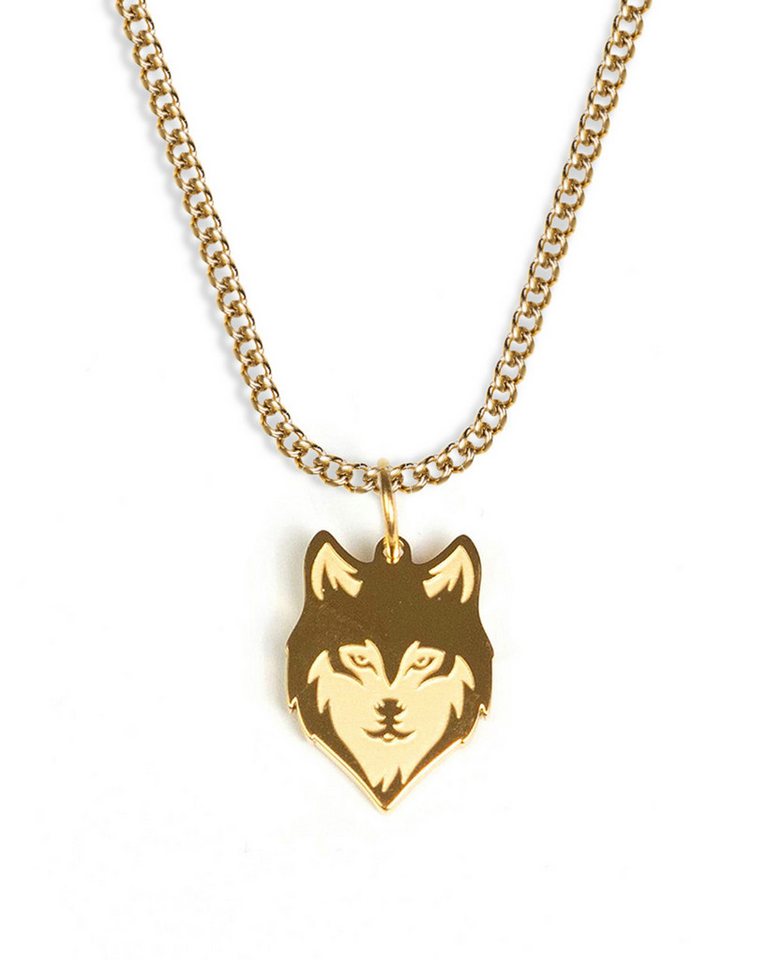 UNSHINEBAR Kette mit Anhänger Wolf Halskette mit Anhänger in Silber und Gold Herren von UNSHINEBAR