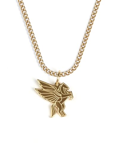 UNSHINEBAR Pegasus Kette mit Anhänger für Herren und Damen - Streetwear Halskette mit Pegasus Pferd Anhänger aus Edelstahl und 18K Gold - Wasserfeste Kette - 50-55cm Länge verstellbar (Gold) von UNSHINEBAR