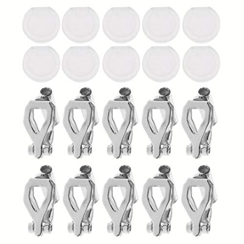 20 Stück/Set, nicht durchbohrte Ohrringe, Clip-On-Ohrringe, Konverter-Komponenten, Komfort-Ohrring-Pads für Frauen und Mädchen, kein Ohrloch von UNTERING