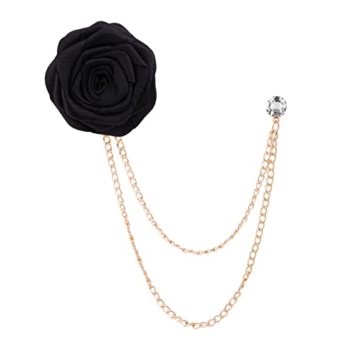 Brautpaar Hochzeitsbrosche Stoffkunst Rose Blume Revers Pin Gut gestaltete Abzeichen Kette Brust Brosche Mode Abzeichen Hochzeit Brosche Pins für Männer Anzug Blume Anstecknadel für Männer Anzüge von UNTERING