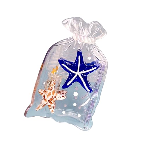 Einzigartige Haarspange mit Meeresmotiv und schwimmenden Flaschenkrabben und Seestern-Design, praktisches Acetat-Haar-Accessoire für Frauen Einzigartige Haarspange mit Meeresmotiv und schwimmenden Flaschenkrabben und Seestern-Design, praktisches Acetat-Haar-Accessoire für Frauen von UNTERING