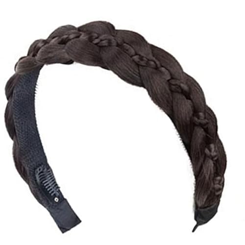 Geflochtenes Haarband mit Fischgrätenmuster, einfach zu tragende Haarspange, bequemer Haarreif für Damen, tägliches Haarstyling, synthetisches geflochtenes Haarteil von UNTERING