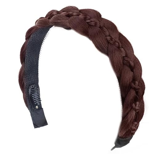 Geflochtenes Haarband mit Fischgrätenmuster, einfach zu tragende Haarspange, bequemer Haarreif für Damen, tägliches Haarstyling, synthetisches geflochtenes Haarteil von UNTERING