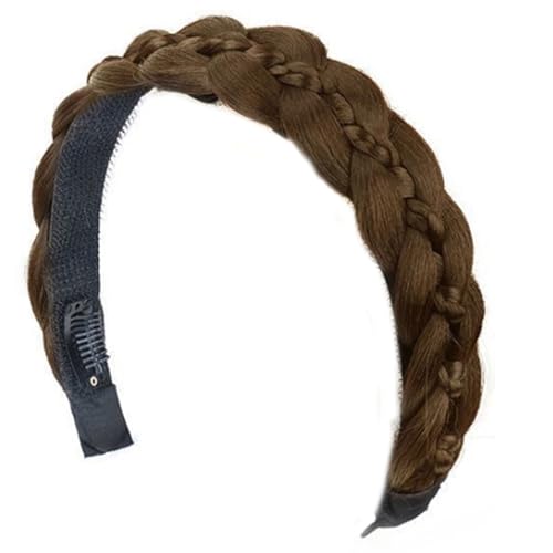 Geflochtenes Haarband mit Fischgrätenmuster, einfach zu tragende Haarspange, bequemer Haarreif für Damen, tägliches Haarstyling, synthetisches geflochtenes Haarteil von UNTERING