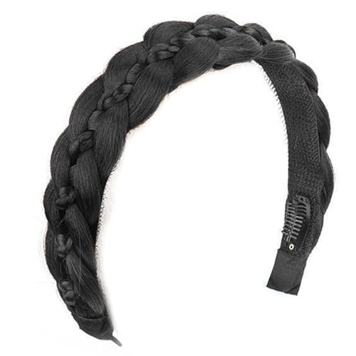Geflochtenes Haarband mit Fischgrätenmuster, einfach zu tragende Haarspange, bequemer Haarreif für Damen, tägliches Haarstyling, synthetisches geflochtenes Haarteil von UNTERING