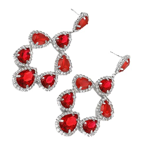 Jeden Tag Abendgarderobe Dreifach-Tropfen-Tropfen-Ohrhänger Tropfenohr-Zubehör für modebewusste Frauen Legierung Ohrringe mit Strass, Einheitsgröße, Wie beschrieben, Wie beschrieben von UNTERING