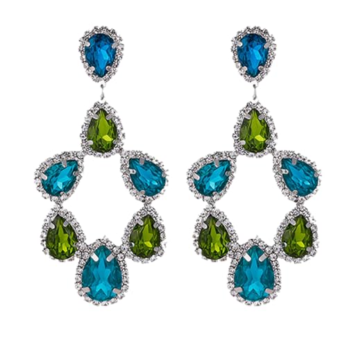 Jeden Tag Abendgarderobe Dreifach-Tropfen-Tropfen-Ohrhänger Tropfenohr-Zubehör für modebewusste Frauen Legierung Ohrringe mit Strass, Einheitsgröße, Wie beschrieben, Wie beschrieben von UNTERING