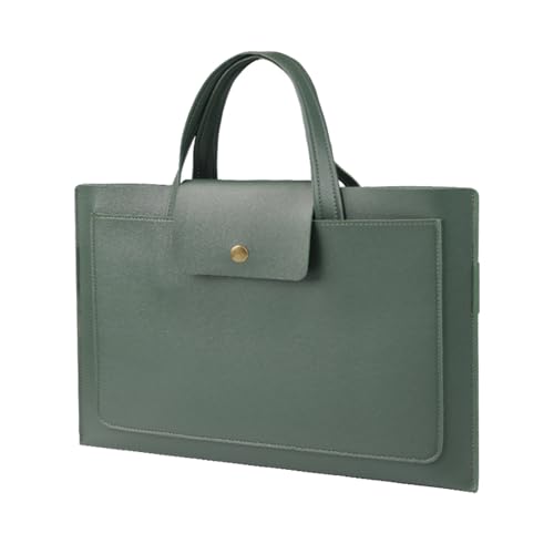 Leichte Laptop-Aktentasche mit integriertem verstellbarem Ständer und weichem Samt-Innenfutter zum Schutz des Geräts, PU-Leder-Laptophülle, grün, 13 14 inches von UNTERING