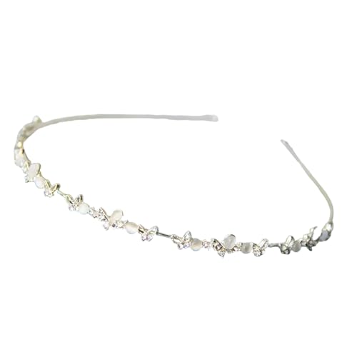 Moderner Haarreif mit Schmetterlingen und Perlen Haarschmuck für Hochzeit Konfirmation Dirndl Outfits Stylisches Haarschmuck von UNTERING
