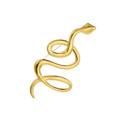 Modische Goldschlangen-Brosche aus praktischem Stahl verleiht der täglichen Freizeitkleidung und besonderen Anlässen ein einzigartiges Flair, Einheitsgröße, Wie beschrieben von UNTERING