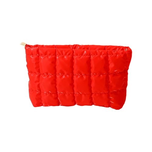 Modische Kosmetiktasche mit Diamantstruktur, funktionale Aufbewahrungstaschen für Damen, einfache Stile, verschiedene Farben, luxuriöse kleine Umhängetasche, rot, Einheitsgröße von UNTERING