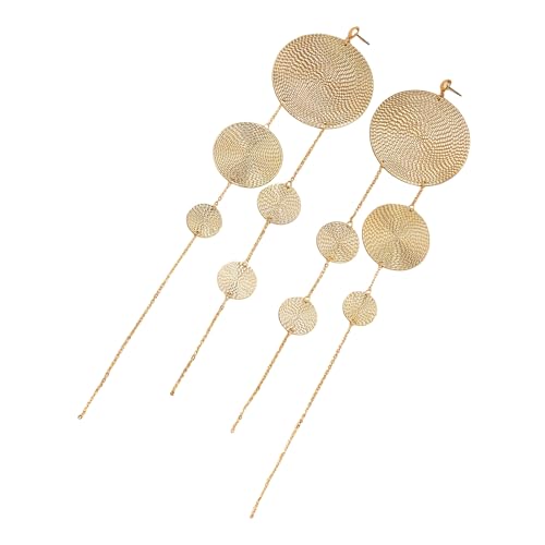 Ohrringe mit übertriebener Leopardenscheibe, Münze, Ohranhänger für Damen und Mädchen, lange Quasten, Schmuck, Leopardenmuster, Einheitsgröße, Wie beschrieben, Wie beschrieben von UNTERING