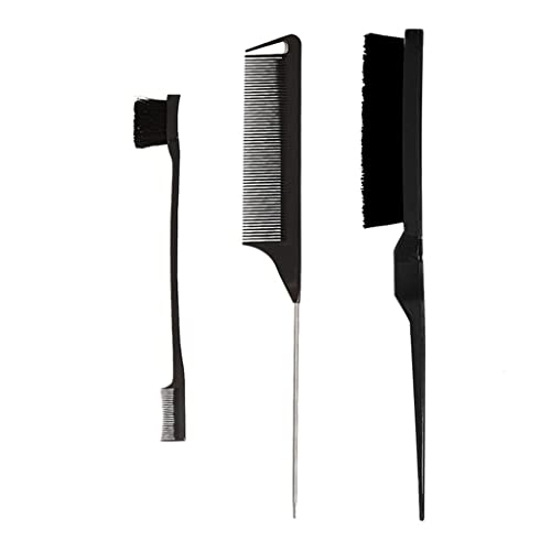 Pick Teasing Brush Set Hair Highlighting Comb Barber Shop - Dying Tool 3 Row Salon Teasing Combs Beauty Three Piece Set Tail For Travel Hair Women Baby Kids von UNTERING