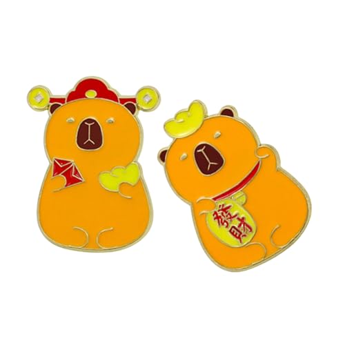 Stilvolle Capybaras-Design-Brosche, bunte Capybaras-Metall-Brosche, einzigartige Anstecknadel, verleiht jedem Outfit Persönlichkeit, Sammlerstück-Abzeichen für Enthusiasten von UNTERING