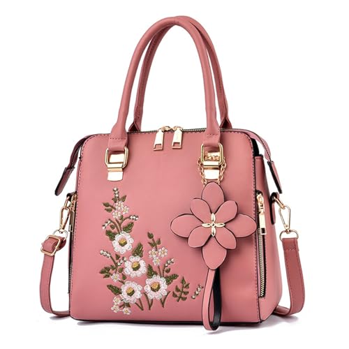 UNTERING Einzigartige bestickte Handtasche aus PU mit dieser modischen Umhängetasche, fuchsia, app. 24x13x24cm /9.44x5.11x9.44in UNTERING Einzigartige bestickte Handtasche aus PU mit dieser modischen Umhängetasche, fuchsia, app. 24x13x24cm /9.44x5.11x9.44in von UNTERING