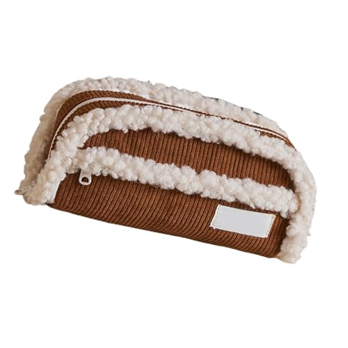 UNTERING Federmäppchen aus Kord, große Kapazität, Federmäppchen, Make-up, Schule, Bürobedarf für Studenten, große Kapazität, Tasche für Schule, Büro, kaffeebraun von UNTERING
