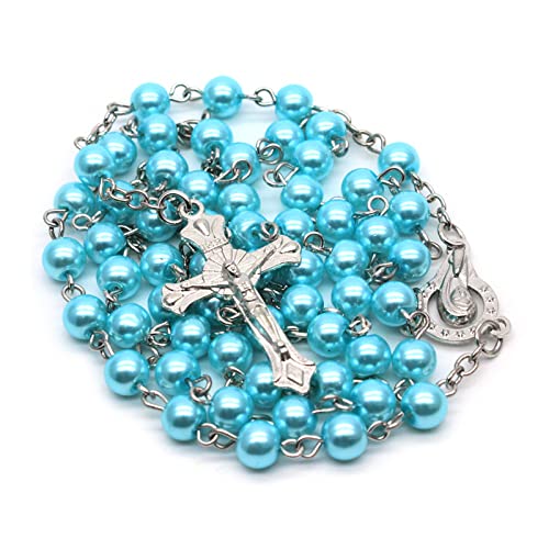 UNTERING Gesegnete katholische Kreuz-Halskette, Rosenkranz, Perlen, Schlüsselbeinkette, Halskette, für Herren und Damen, Medaillenkreuz, lange Kette, Schmuck, katholische Halskette für Damen UNTERING Gesegnete katholische Kreuz-Halskette, Rosenkranz, Perlen, Schlüsselbeinkette, Halskette, für Herren und Damen, Medaillenkreuz, lange Kette, Schmuck, katholische Halskette für Damen von UNTERING