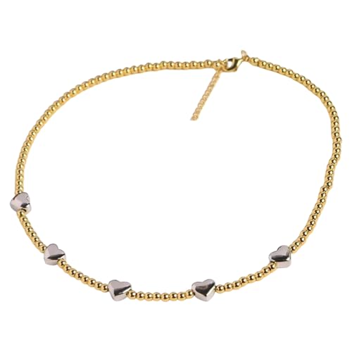 UNTERING Lebendige, verstellbare Halskette mit Herz-Anhänger aus Legierung für Damen und Herren, stilvolles Party-Zubehör, Schlüsselbein-Kette, Charm, übertriebene Herz-Charm-Halskette von UNTERING