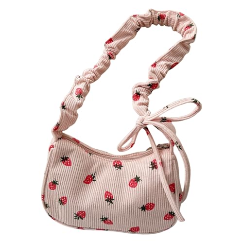 UNTERING Modische Erdbeer-Umhängetasche für Damen und Trendsetter, gerüschter Kordsamt, Umhängetasche, lässige Umhängetasche, Handtasche, fuchsia, 22x8x14cm /8.66x3.14x5.51in UNTERING Modische Erdbeer-Umhängetasche für Damen und Trendsetter, gerüschter Kordsamt, Umhängetasche, lässige Umhängetasche, Handtasche, fuchsia, 22x8x14cm /8.66x3.14x5.51in von UNTERING