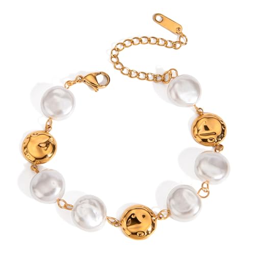 UNTERING Modischer Damenschmuck, Edelstahl, Glas, Münzen, Perlen, Armreif, Party-Zubehör, Hochzeitsschmuck für modischen Look, Party-Zubehör von UNTERING