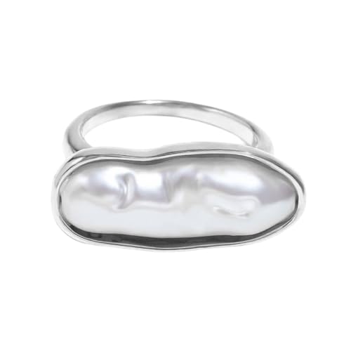 UNTERING Praktische Ringe, Fingerschmuck, elegante lange Streifen, Perlenringe, Edelstahl-Textur, geeignet für Frauen, Geschenk, Statement-Ringe UNTERING Praktische Ringe, Fingerschmuck, elegante lange Streifen, Perlenringe, Edelstahl-Textur, geeignet für Frauen, Geschenk, Statement-Ringe von UNTERING