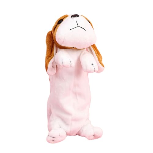 UNTERING Weiches Federmäppchen mit Tiermotiv, großes Fassungsvermögen, Cartoon-Plüsch, Hund, Schulbedarf, Plüsch, Cartoon-Hunde-Stift, großes Fassungsvermögen, Schulbedarf, Basset von UNTERING