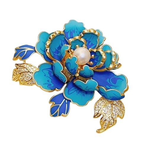 Vintage Perlen Strass Brosche Pin Handgefertigte Blumendesign Kleid Badge Pin Zubehör für modebewusste Frauen Luxus Perlen und Strass Brosche, Einheitsgröße, Wie beschrieben von UNTERING