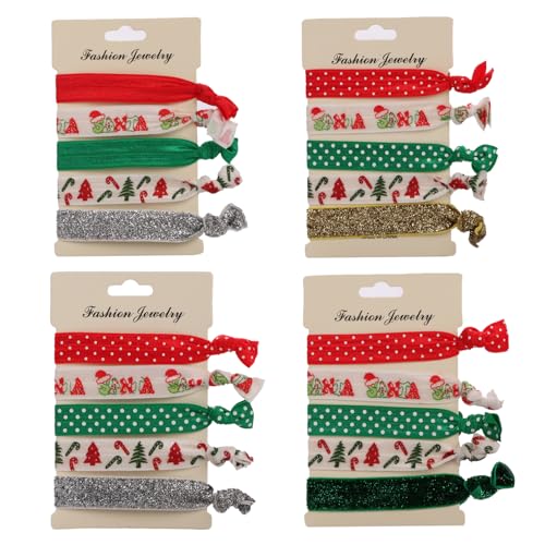 UNVOJL 20 Stück elastische Weihnachtsgummis, Pferdeschwanz-Halter, Haargummis, dehnbare Haargummis für Mädchen und Frauen, Haar-Accessoires UNVOJL 20 Stück elastische Weihnachtsgummis, Pferdeschwanz-Halter, Haargummis, dehnbare Haargummis für Mädchen und Frauen, Haar-Accessoires von UNVOJL