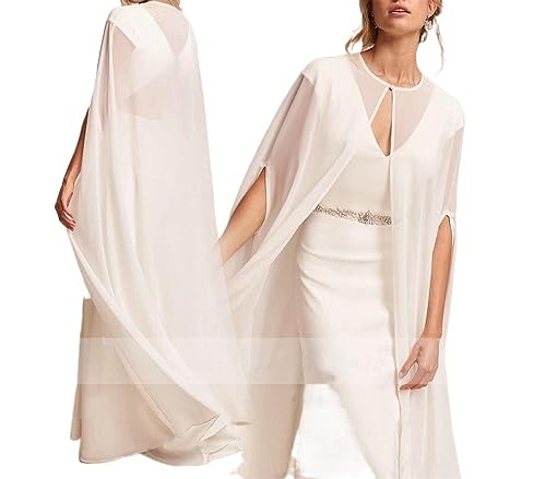 UNbit 1pc Weiß Chiffon Hochzeit Braut Spitze Wrap Schal Frauen Party Mariage Cape Abendkleid Sheer Tücher Zubehör Schal (Color : Bianco, Size : XXX-Large) von UNbit