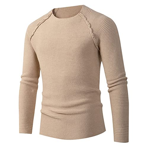 Herren Gestrickte Sweatshirts Jumper Solid Casual SLI Fit Pullover Pullover Sweater Crewneck von UNeedVog
