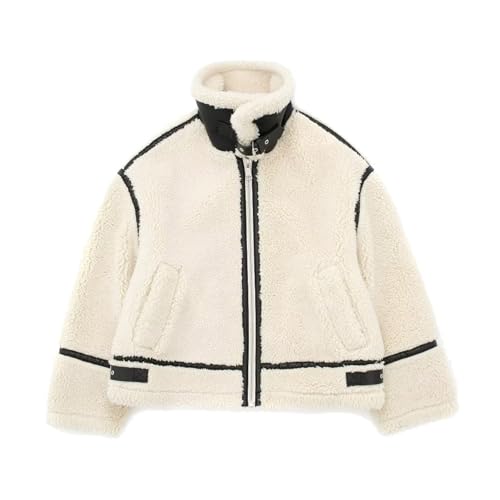 UNeedVog Damen Plüschjacke Klobig, Geheilte Zottelige Sherpa -jacken Stand Halsband Reißverschluss von UNeedVog