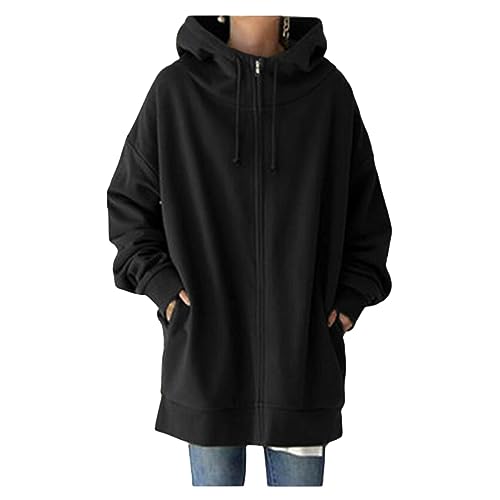 UNeedVog Frauen Hoodie Langer Fleece Pullover Mantel Mantel Mantel Clearance Hoodies Reißverschluss von UNeedVog