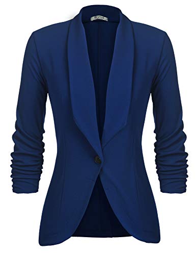 UNibelle Blazer Damen Elegant Leicht Business Arbeit Lang Jacke Blazer Casual Blazerjacke für Damen Königsblau L von UNibelle