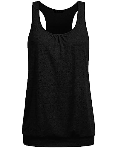 UNibelle Damen Sport Shirt Tank Tops Fitness Ringerrücken Gym Sporttop Jogging, Schwarz, XXL von UNibelle