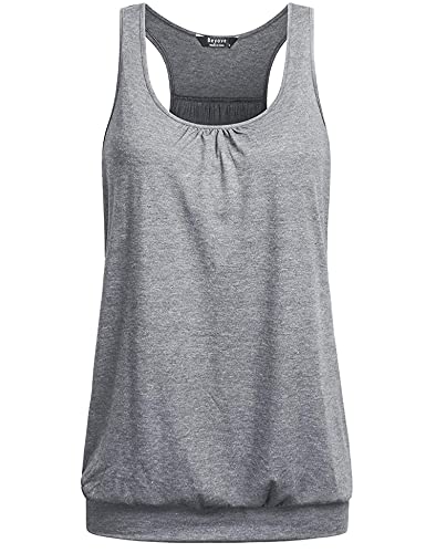 UNibelle Damen Sport Tanktop Ärmellos Shirt Top Atmungsaktive Yoga Tank Top Fitness Oberteil Racerback, Hellgrau, S von UNibelle