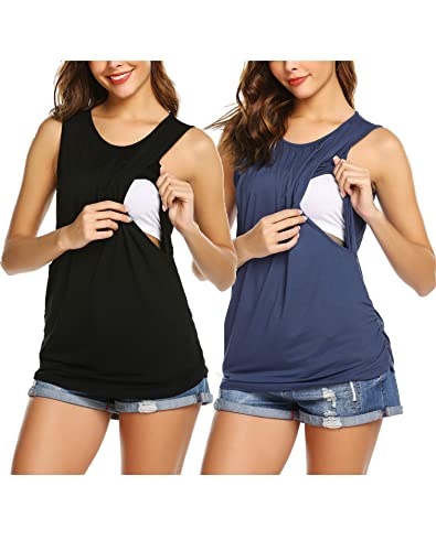 UNibelle Damen Stillshirt 2 pcs still Umstand top Shirt umstandstop von UNibelle