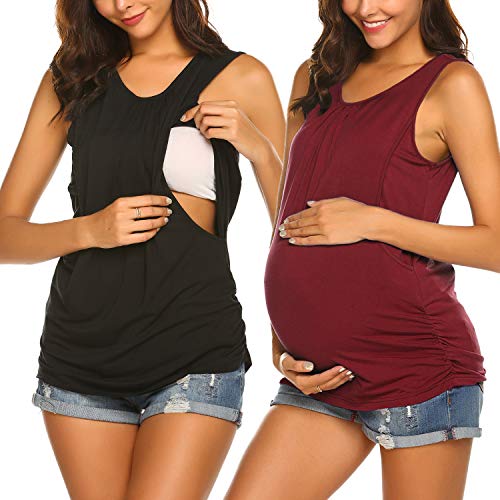 UNibelle Damen Stillshirt 2 pcs still Umstand top Shirt umstandstop von UNibelle