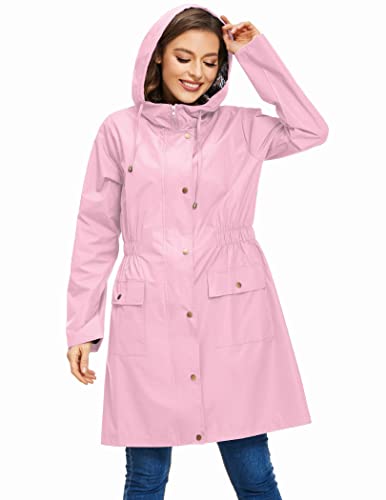 UNibelle Regenjacke Damen Wasserdicht mit Kapuze Jacke Übergangsjacke Windjacke Regenmantel Winddicht XXL von UNibelle