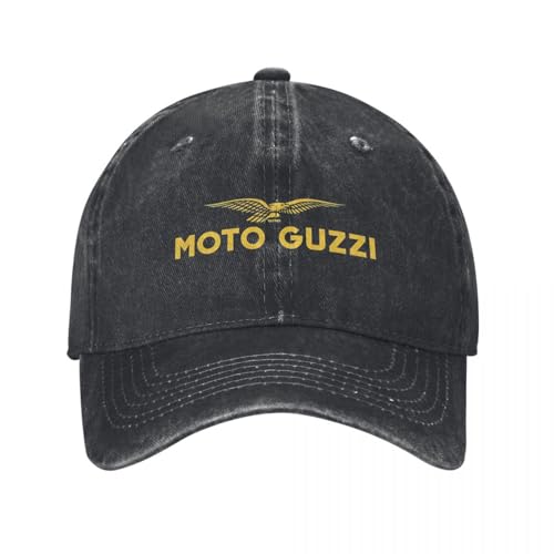 Casual Moto Motorrad Rennen Italien Adler Baseballkappe Unisex Distressed Denim Sun Cap Guzzi Outdoor Sommer Hüte Kappe von UOARQAUJ