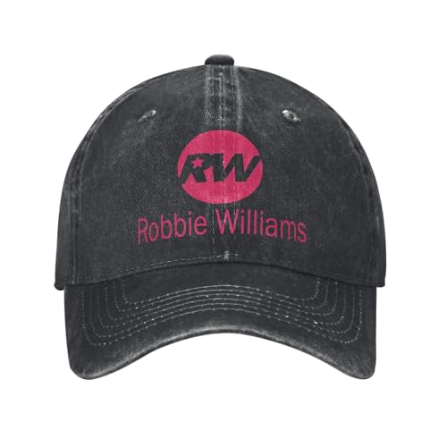 UOARQAUJ Robbie Williams Live 2025 Konzert Unisex Baseballkappe RW Singer Distressed Denim Hüte Vi ntage Outdoor Travel Verstellbare Kopfbedeckung von UOARQAUJ