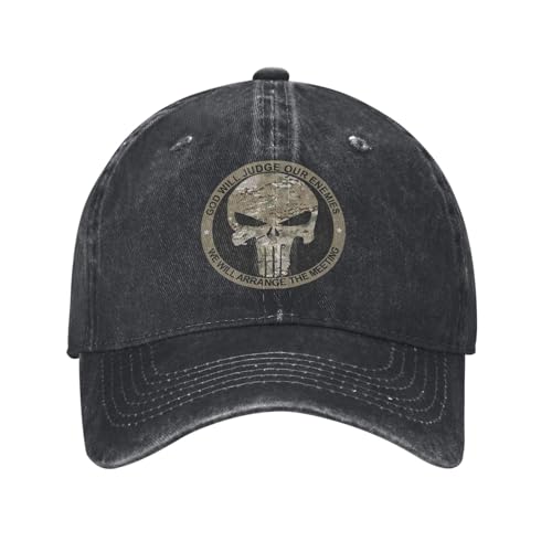 UOARQAUJ Vintage Der Punisher Gott Richter Baseballmütze Distressed Washed Sun Cap Comic Daredevil Outdoor Reise Verstellbare Hüte von UOARQAUJ