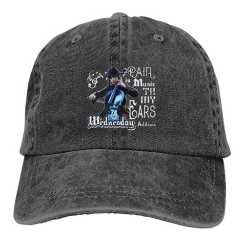 UOAZYIIF Gewaschene Herren-Baseballmütze „Pain is Music to My Ears“ Trucker Snapback Caps Dad Hat Wednesday Golf Hats von UOAZYIIF